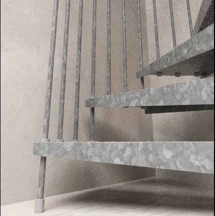 Detail van een verzinkte trede